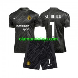 Camisola Inter de Milão Yann Sommer 1 Guarda-redes Criança Equipamento Terceiro 2024-2025 Manga Curta